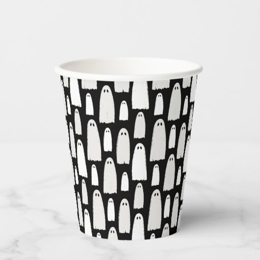 Ghost Pattern Halloween Pappbecher (Vorderseite)