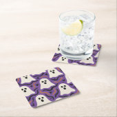 Ghost Pattern Halloween Rechteckiger Pappuntersetzer (Vor Ort)