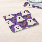 Ghost Pattern Halloween Rechteckiger Pappuntersetzer (angewinkelt)