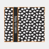 Ghost Pattern Happy Halloween Black Orange Fun Fleecedecke (Vorderseite (Horizontal))