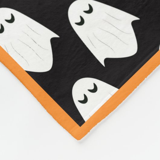Ghost Pattern Happy Halloween Black Orange Fun Fleecedecke (Ecke)