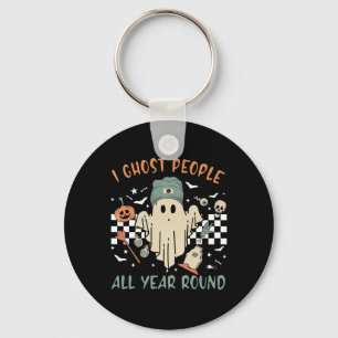 Ghost People Das ganze Jahr über Runde Retro Hallo Schlüsselanhänger