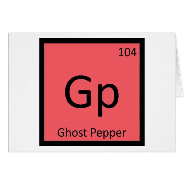 Ghost Pepper Chemistry Periodisches Tabellensymbol (Vorderseite (Horizontal))