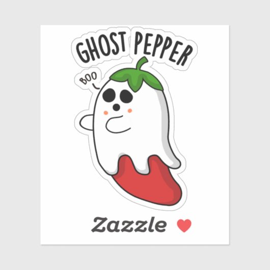 Ghost Pepper Funny Chili Pun Aufkleber (Blatt)