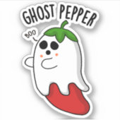 Ghost Pepper Funny Chili Pun Aufkleber (Vorderseite)
