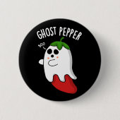 Ghost Pepper Funny Chili Pun Dark BG Button (Vorderseite)