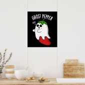 Ghost Pepper Funny Chili Pun Dark BG Poster (Küche)