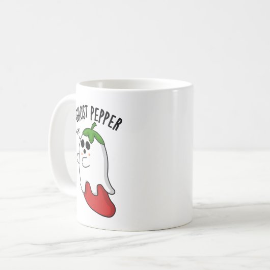 Ghost Pepper Funny Chili Pun Kaffeetasse (Vorderseite Links)