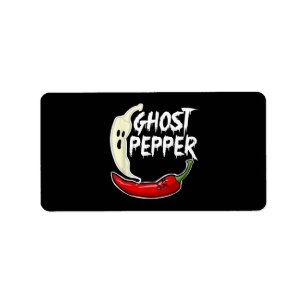 Ghost Pepper Funny Spicy Hot Halloween Ghost Peppe Adressaufkleber