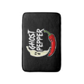 Ghost Pepper Funny Spicy Hot Halloween Ghost Peppe Badematte (Vorderseite Vertikal)