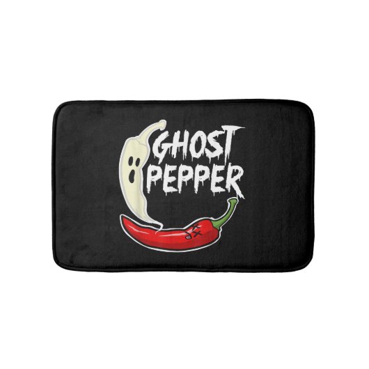 Ghost Pepper Funny Spicy Hot Halloween Ghost Peppe Badematte (Vorderseite)