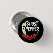 Ghost Pepper Funny Spicy Hot Halloween Ghost Peppe Button (Vorne & Hinten)