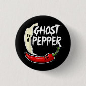 Ghost Pepper Funny Spicy Hot Halloween Ghost Peppe Button (Vorderseite)