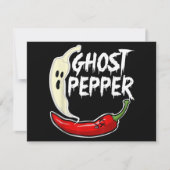 Ghost Pepper Funny Spicy Hot Halloween Ghost Peppe Dankeskarte (Vorderseite)