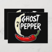 Ghost Pepper Funny Spicy Hot Halloween Ghost Peppe Dankeskarte (Vorne/Hinten)