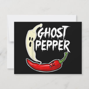 Ghost Pepper Funny Spicy Hot Halloween Ghost Peppe Dankeskarte