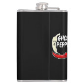Ghost Pepper Funny Spicy Hot Halloween Ghost Peppe Flachmann (Rückseite)