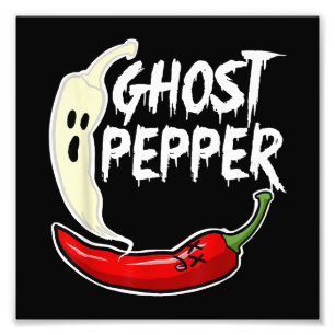 Ghost Pepper Funny Spicy Hot Halloween Ghost Peppe Fotodruck