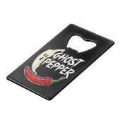 Ghost Pepper Funny Spicy Hot Halloween Ghost Peppe Geldbeutel Flaschenöffner (Vorderseite Schrägansicht)