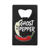 Ghost Pepper Funny Spicy Hot Halloween Ghost Peppe Geldbeutel Flaschenöffner (Rückseite)