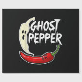 Ghost Pepper Funny Spicy Hot Halloween Ghost Peppe Geschenkpapier (Flach)