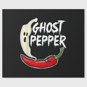 Ghost Pepper Funny Spicy Hot Halloween Ghost Peppe Geschenkpapier