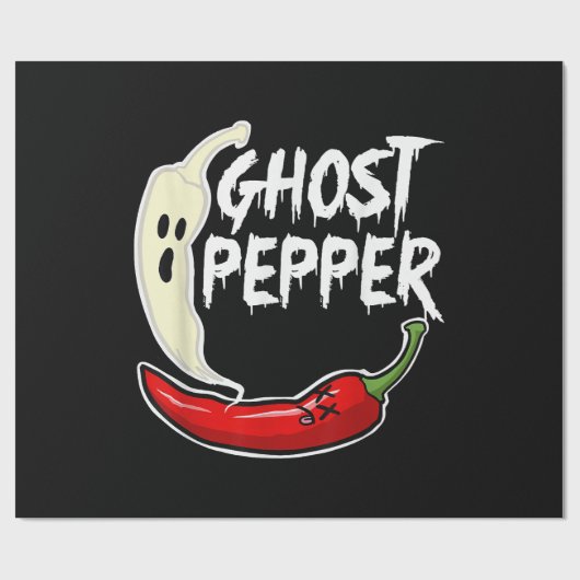 Ghost Pepper Funny Spicy Hot Halloween Ghost Peppe Geschenkpapier (Flach)