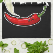 Ghost Pepper Funny Spicy Hot Halloween Ghost Peppe Geschirrtuch (Gefaltet)