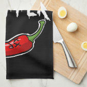 Ghost Pepper Funny Spicy Hot Halloween Ghost Peppe Geschirrtuch (Viertel Falte)
