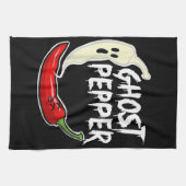 Ghost Pepper Funny Spicy Hot Halloween Ghost Peppe Geschirrtuch (Horizontal)