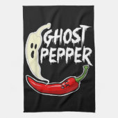 Ghost Pepper Funny Spicy Hot Halloween Ghost Peppe Geschirrtuch (Vertikal)