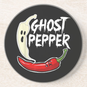 Ghost Pepper Funny Spicy Hot Halloween Ghost Peppe Getränkeuntersetzer