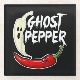 Ghost Pepper Funny Spicy Hot Halloween Ghost Peppe Glasuntersetzer