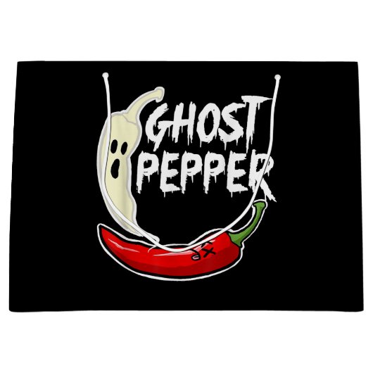 Ghost Pepper Funny Spicy Hot Halloween Ghost Peppe Große Geschenktüte (Vorderseite)