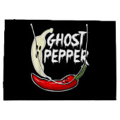Ghost Pepper Funny Spicy Hot Halloween Ghost Peppe Große Geschenktüte (Rückseite)