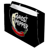 Ghost Pepper Funny Spicy Hot Halloween Ghost Peppe Große Geschenktüte (Rückseite Schrägansicht)