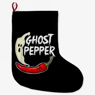 Ghost Pepper Funny Spicy Hot Halloween Ghost Peppe Großer Weihnachtsstrumpf