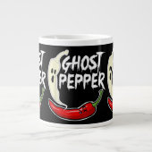 Ghost Pepper Funny Spicy Hot Halloween Ghost Peppe Jumbo-Tasse (Vorderseite)