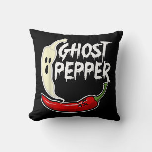 Ghost Pepper Funny Spicy Hot Halloween Ghost Peppe Kissen