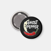 Ghost Pepper Funny Spicy Hot Halloween Ghost Peppe Magnet (Vorderseite/Rückseite)