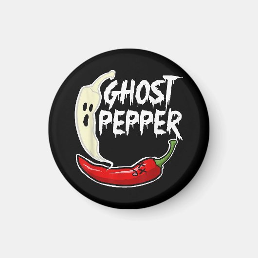 Ghost Pepper Funny Spicy Hot Halloween Ghost Peppe Magnet (Vorne)