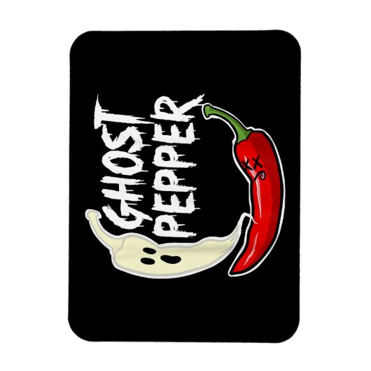Ghost Pepper Funny Spicy Hot Halloween Ghost Peppe Magnet (Vertikal)