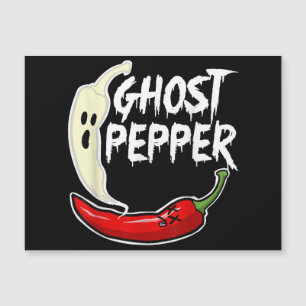 Ghost Pepper Funny Spicy Hot Halloween Ghost Peppe Magnetkarte