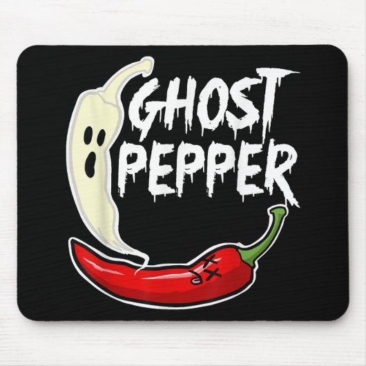 Ghost Pepper Funny Spicy Hot Halloween Ghost Peppe Mousepad (Vorne)