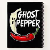 Ghost Pepper Funny Spicy Hot Halloween Ghost Peppe Notizblock (Rückseite)