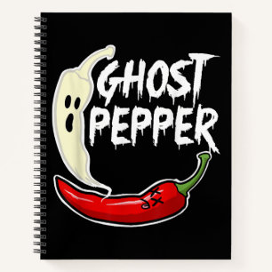 Ghost Pepper Funny Spicy Hot Halloween Ghost Peppe Notizblock