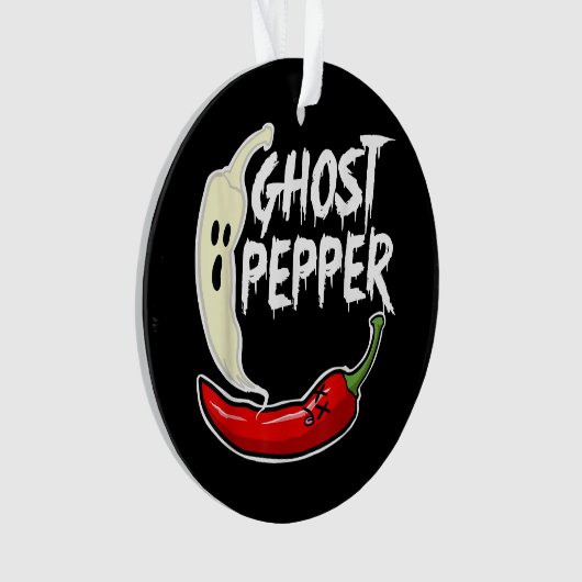 Ghost Pepper Funny Spicy Hot Halloween Ghost Peppe Ornament (Vorderseite)