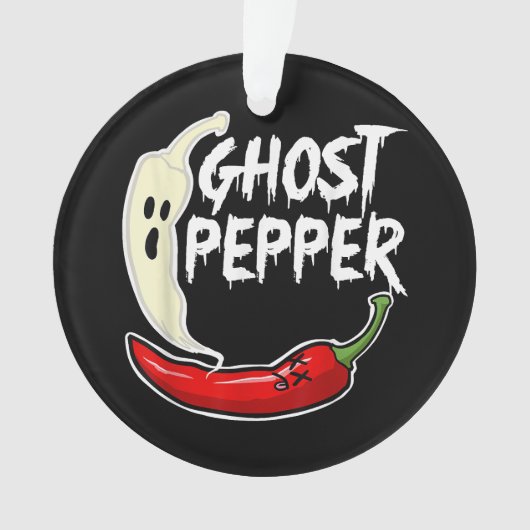 Ghost Pepper Funny Spicy Hot Halloween Ghost Peppe Ornament (Vorderseite)