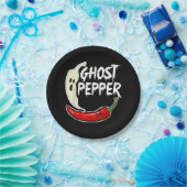 Ghost Pepper Funny Spicy Hot Halloween Ghost Peppe Pappteller (Party)