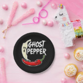 Ghost Pepper Funny Spicy Hot Halloween Ghost Peppe Pappteller (Party)